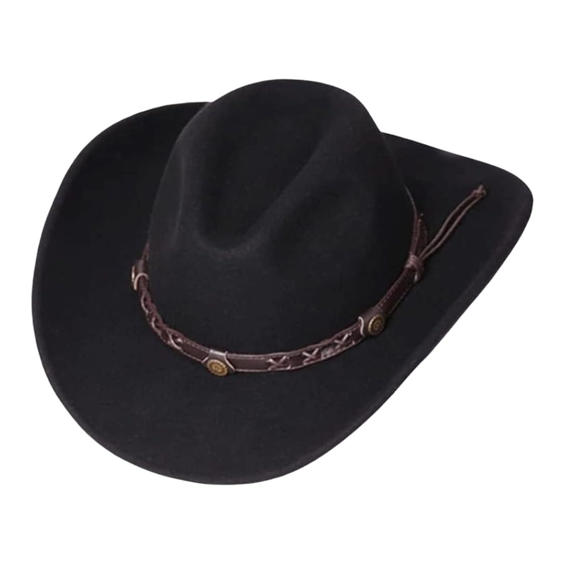 Black Cowboys Hat with Western Band Trim Black Cowboy Hat with Western Band Trim