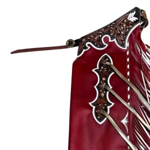 Elite Rodeo Chaps with Tooled Panels and Fringes