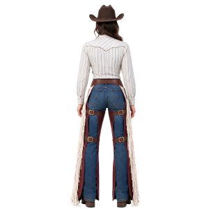 1. Women's Traditional Western Riding Chaps with Buckaroo Style