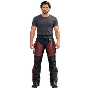 Men's Two Tone Leather Chaps with Side Lacing